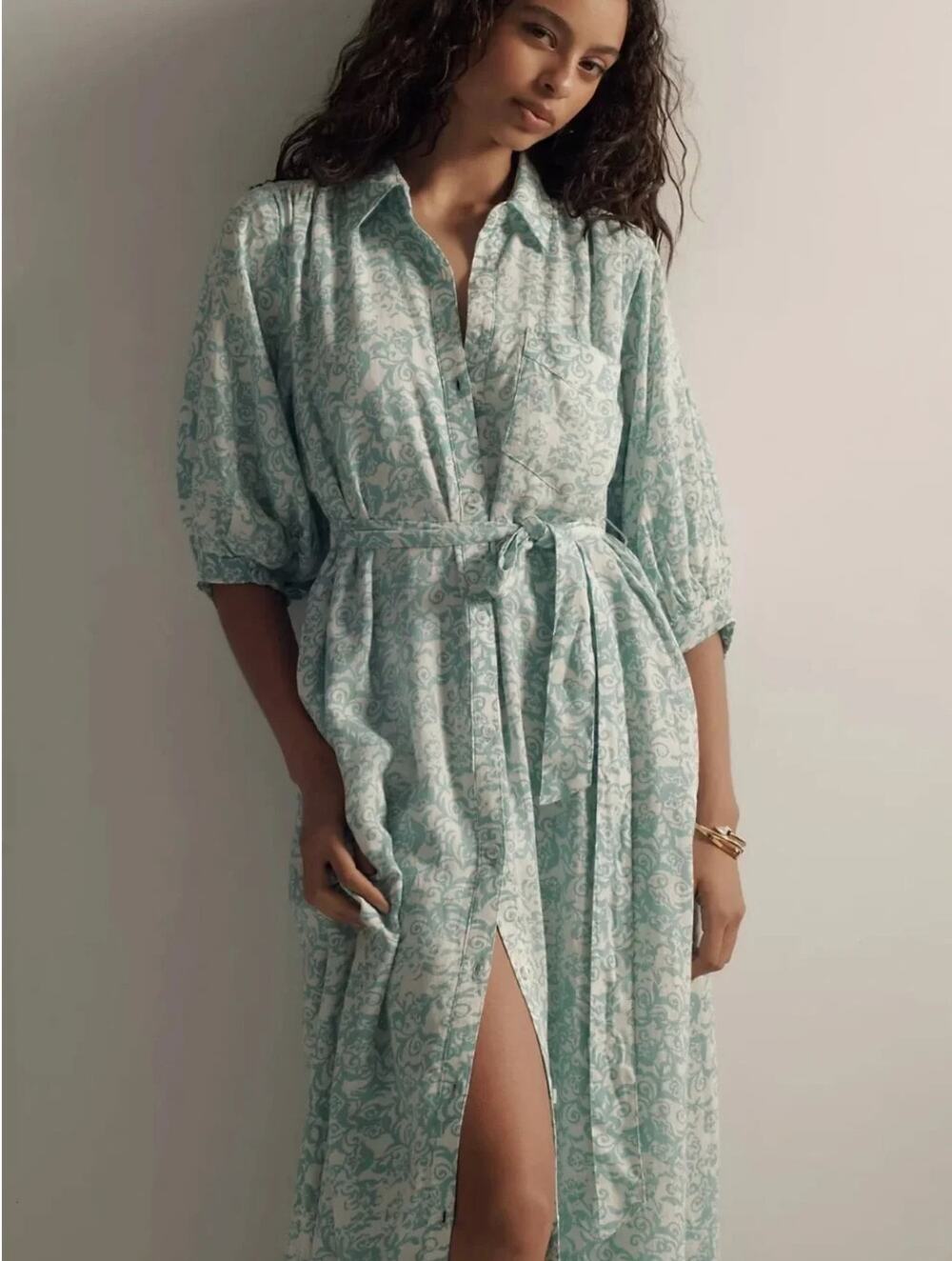 Maeve by Anthropologie Irene Dress Linen Blend Maxi Size MP